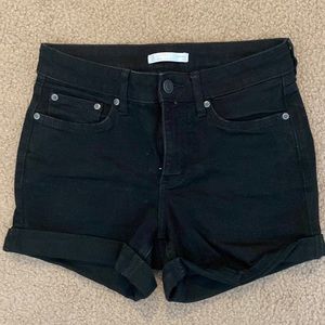 Black jean shorts